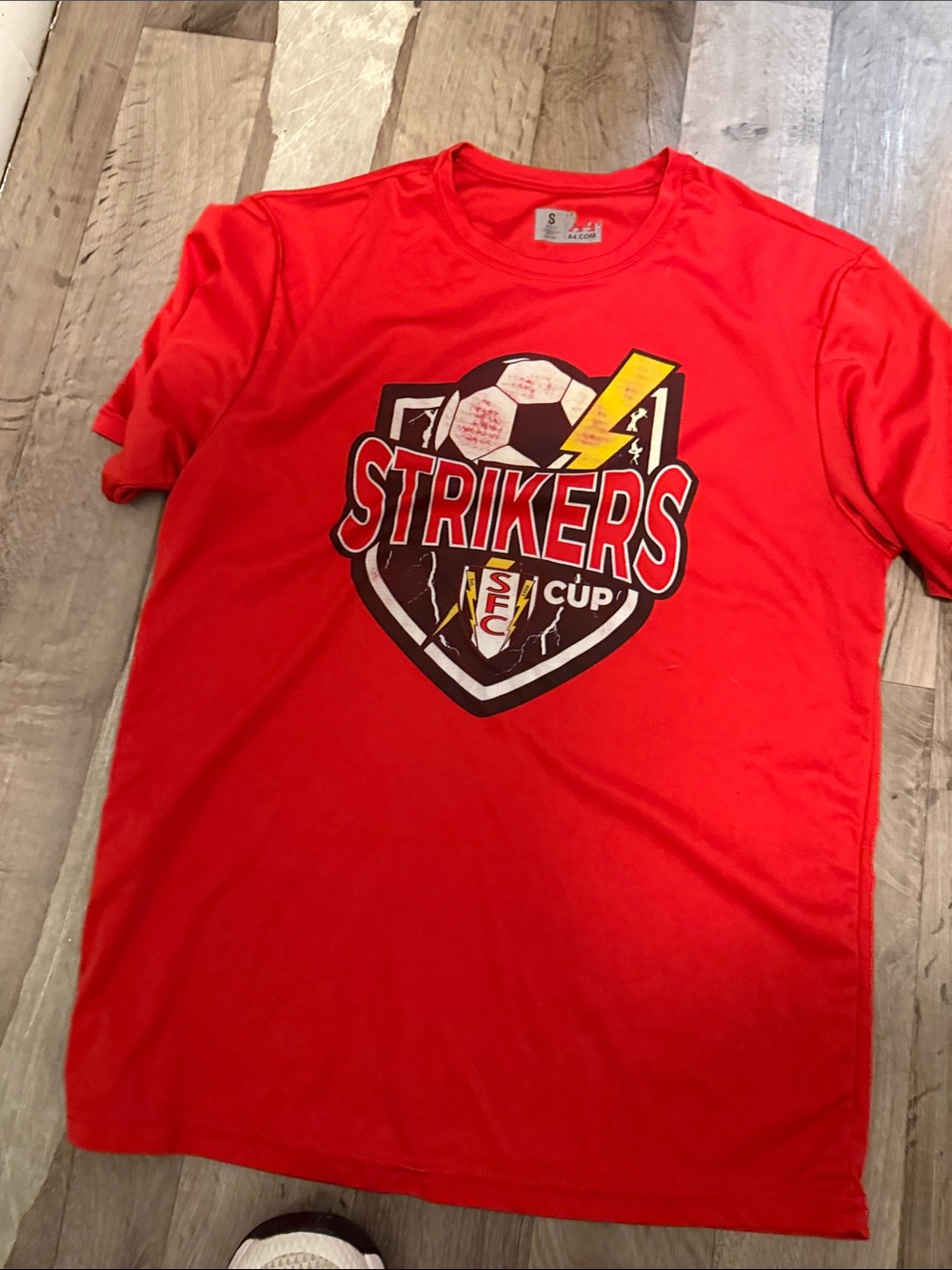 Red Strikers Soccer Graphic Tee - Kids